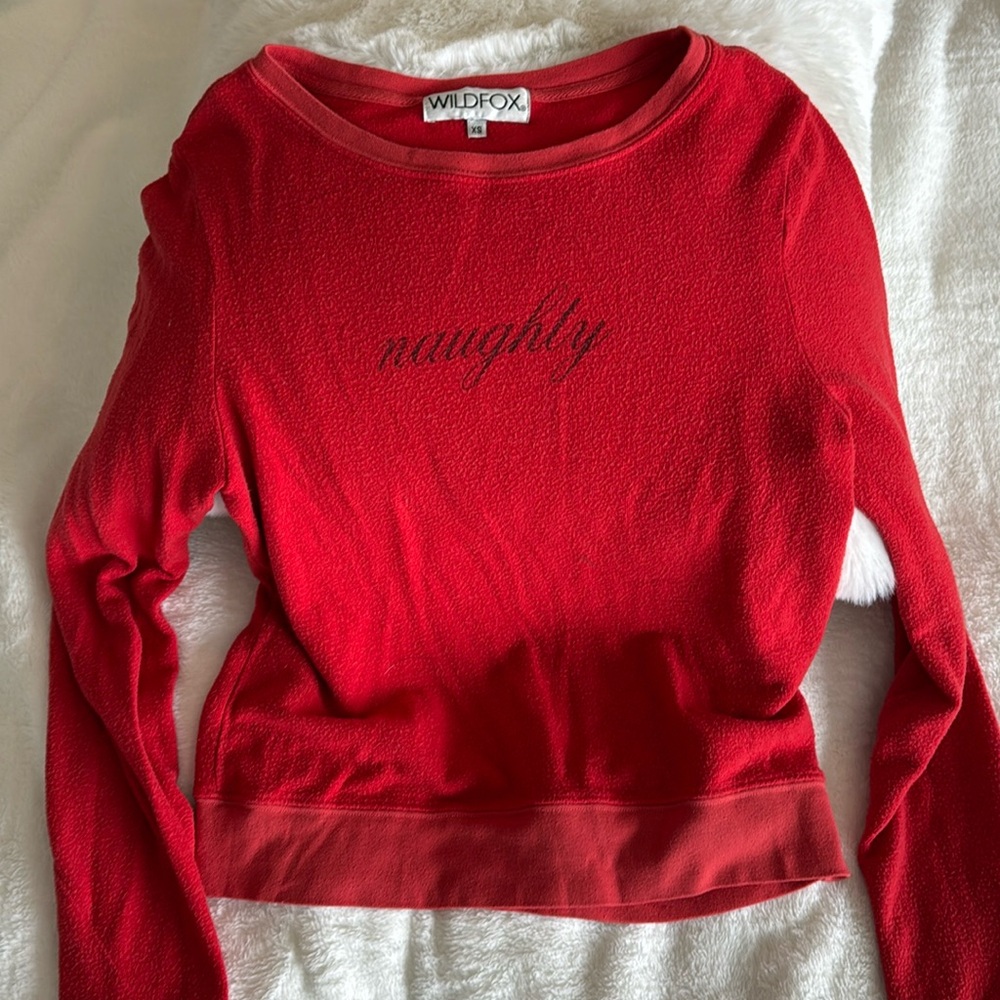 Wild fox size, extra small, red, naughty sweatshirt